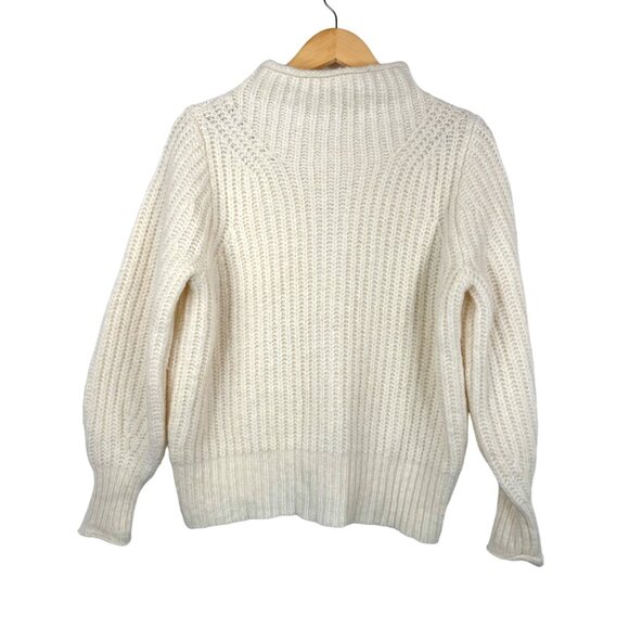 Madewell Sweaters - Madewell Loretto Mockneck Pullover Sweater antique Cream wool sz XS